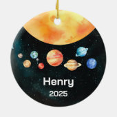 Gepersonaliseerd zonnestelsel Ornament, ruimte, pl Keramisch Ornament (Achterkant)