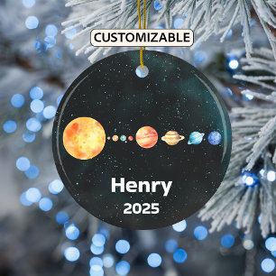 Gepersonaliseerd zonnestelsel Ornament, ruimte, pl Keramisch Ornament