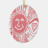Gepersonaliseerd zonpatroon keramisch ornament (Rechts)