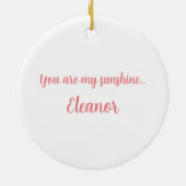 Gepersonaliseerd zonpatroon keramisch ornament (Achterkant)