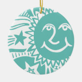 Gepersonaliseerd zonpatroon keramisch ornament (Voorkant)