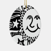 Gepersonaliseerd zonpatroon keramisch ornament (Rechts)