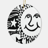 Gepersonaliseerd zonpatroon keramisch ornament (Links)