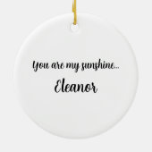 Gepersonaliseerd zonpatroon keramisch ornament (Achterkant)