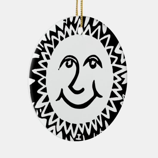 Gepersonaliseerd zonpatroon keramisch ornament (Rechts)