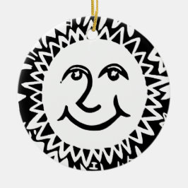 Gepersonaliseerd zonpatroon keramisch ornament