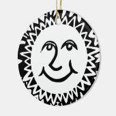 Gepersonaliseerd zonpatroon keramisch ornament (Links)