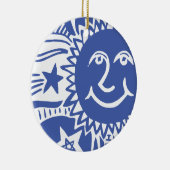 Gepersonaliseerd zonpatroon keramisch ornament (Rechts)