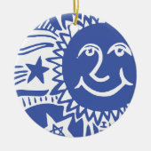 Gepersonaliseerd zonpatroon keramisch ornament (Voorkant)