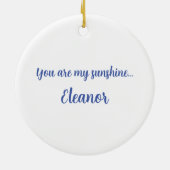 Gepersonaliseerd zonpatroon keramisch ornament (Achterkant)