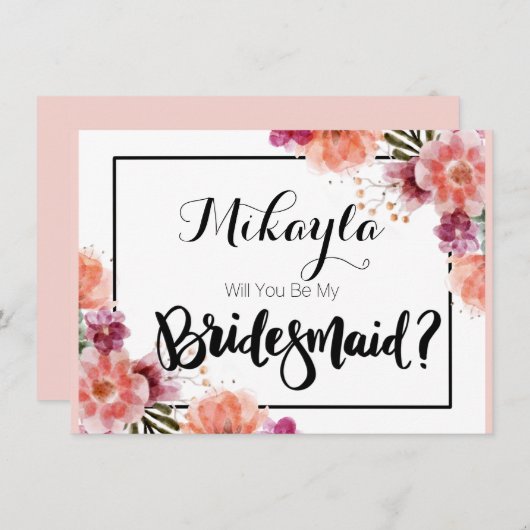 Gepersonaliseerd, zult u mijn bruidsmeisje Kaarten (Voorkant / Achterkant)