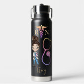 Gepersonaliseerd zurenmonogram Gift Water Fles (Voorkant)