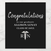 Gepersonaliseerd zurig Afstuderen Black White Part Wijn Etiket (Enkel label)