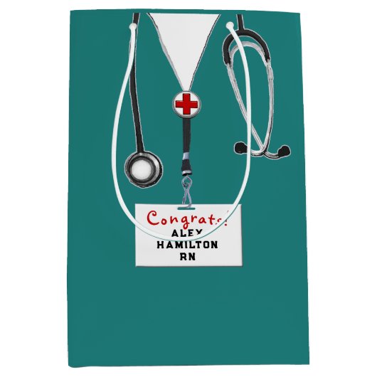 Gepersonaliseerd zurig Afstuderen Middelgrote Gift Medium Cadeauzakje (Voorkant)