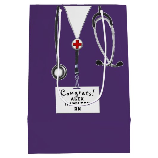 Gepersonaliseerd zurig Afstuderen Middelgrote Gift Medium Cadeauzakje (Achterkant)