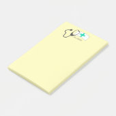 Gepersonaliseerd zurig Pet, geel stethoscoop Post-it® Notes (Schuin)