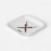 Gepersonaliseerd Zwaard Verjaardagsfeestje Papieren Bordje (Gebogen)