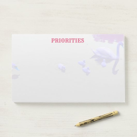 Gepersonaliseerd zwanenmeer post-it® notes (Op bureau)