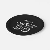 Gepersonaliseerd zwart 30th Birthday Paper Bord (Gekanteld)
