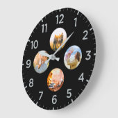 Gepersonaliseerd zwart 4 Cirkel Foto schaduwinleg Grote Klok (Hoek)