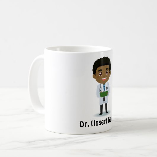 Gepersonaliseerd zwart / Afrikaanse mannelijke art Koffiemok (Voorkant links)