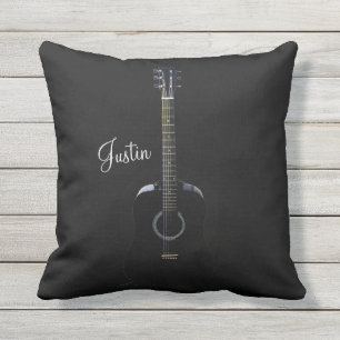 Gepersonaliseerd zwart-akoestisch gitaar buitenshu buitenkussen