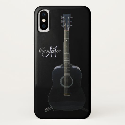 Gepersonaliseerd zwart, akoestisch, gitaarmuziekHo Case-Mate iPhone Case (Achterkant)