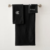 Gepersonaliseerd zwart bad handdoek (Insitu)
