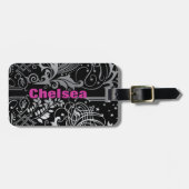 Gepersonaliseerd zwart Bagagelabel (Voorkant horizontaal)