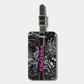 Gepersonaliseerd zwart Bagagelabel (Voorkant verticaal)