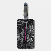 Gepersonaliseerd zwart Bagagelabel (Achterkant verticaal)