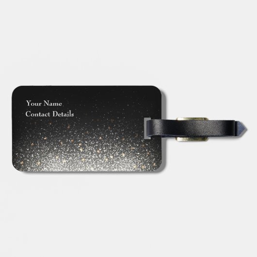 Gepersonaliseerd zwart Bagagelabel (Achterkant horizontaal)