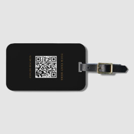 Gepersonaliseerd zwart Bagagelabel met QR-code
