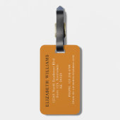 Gepersonaliseerd zwart bloemengrijs bagagelabel (Achterkant verticaal)