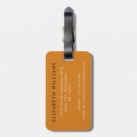 Gepersonaliseerd zwart bloemengrijs bagagelabel (Achterkant verticaal)