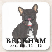Gepersonaliseerd zwart Brindle Frenchie French Bul Bier Onderzetter (Voorkant)