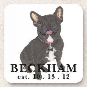 Gepersonaliseerd zwart Brindle Frenchie French Bul Bier Onderzetter