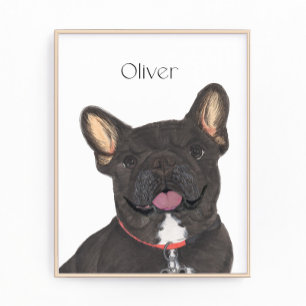 Gepersonaliseerd zwart Brindle Frenchie French Bul Foto Afdruk
