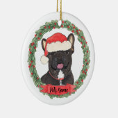 Gepersonaliseerd zwart Brindle Frenchie French Bul Keramisch Ornament (Rechts)