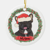 Gepersonaliseerd zwart Brindle Frenchie French Bul Keramisch Ornament (Voorkant)
