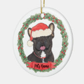 Gepersonaliseerd zwart Brindle Frenchie French Bul Keramisch Ornament (Links)
