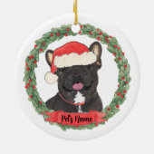 Gepersonaliseerd zwart Brindle Frenchie French Bul Keramisch Ornament (Achterkant)