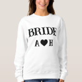 Gepersonaliseerd zwart bruid sweatshirt (Voorkant)