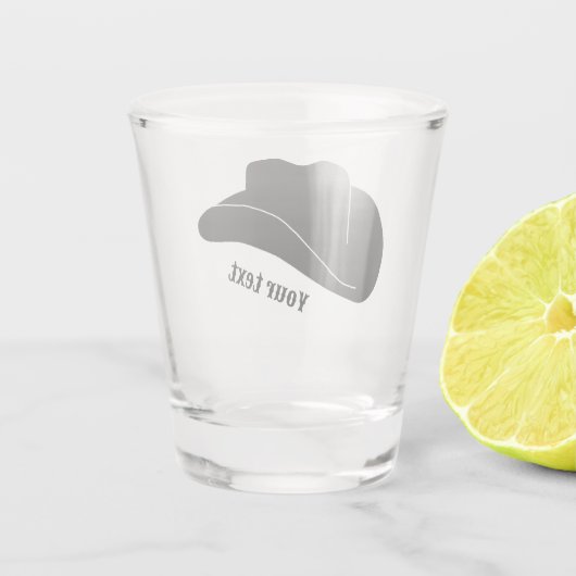 Gepersonaliseerd zwart cowboy rodeo Pet Shot Glas (Achterkant)