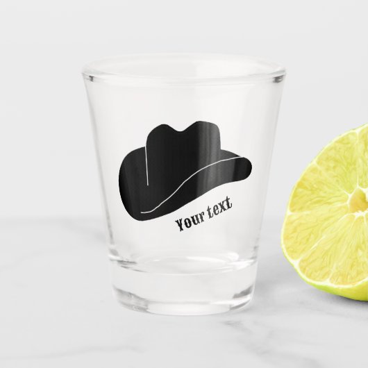 Gepersonaliseerd zwart cowboy rodeo Pet Shot Glas (Voorkant)