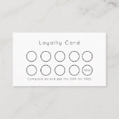 Gepersonaliseerd zwart eenvoudig, modern, minimali klantenkaartje (Achterkant)