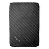 Gepersonaliseerd zwart Elegant Script Badmat (Voorkant Verticaal)