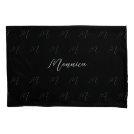 Gepersonaliseerd zwart Elegant Script Kussensloop