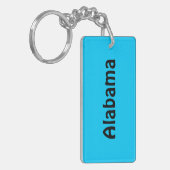 Gepersonaliseerd zwart en aqua blauw sleutelhanger (Voorkant Links)
