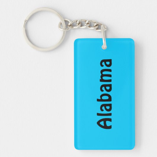 Gepersonaliseerd zwart en aqua blauw sleutelhanger (Voorkant)